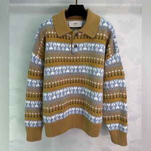 Ami Multicolor Patterned Sweater